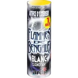 FLAMME DE BENGALE 1MN CLIGNOTANTE BLANCHE