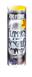 [28025P] FLAMME DE BENGALE 1min BLANC CLIGNOTANT (pièce)