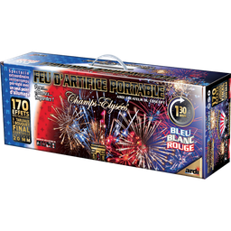 [22522LPF] FEU D'ARTIFICE PORTABLE® CHAMPS-ÉLYSÉES® BLEU BLANC ROUGE 1mn30