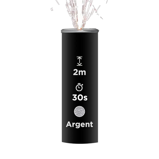 [SJET2M30A] JET SCENE SPARKLERS FULL BLACK - Fontaine Int Ext Argent - 2m/30s