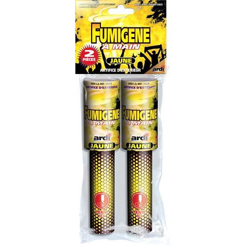 [33020Y] SACHET DE 2 FUMIGÈNES À MAIN JAUNE