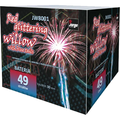 [JW8001] Saule rouge scintillant à queue de comète bleue