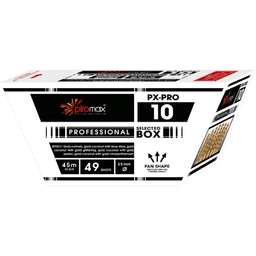 [PXPRO10N] Compact 7 salves de 7 comètes palmier et bombettes or à pointes bleue