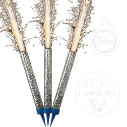 FONTAINES DE FÊTE 120MM PAPIER OR/PIC NOIR - BOÎTE VRAC DE 100 (à la pièce)