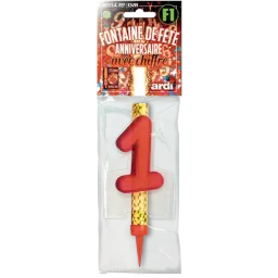 12 FONTAINE ANNIVERSAIRE 120mm ''1'' EN SACHET