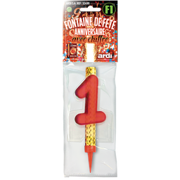 12 FONTAINE ANNIVERSAIRE 120mm ''1'' EN SACHET