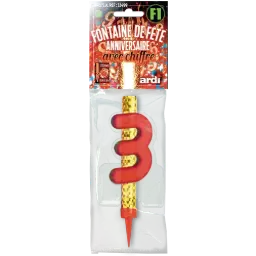 12 FONTAINE ANNIVERSAIRE 120mm ''3'' EN SACHET