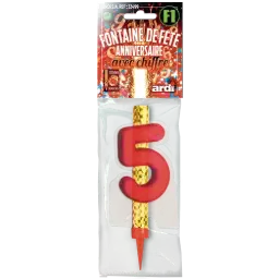 12 FONTAINE ANNIVERSAIRE 120mm ''5'' EN SACHET