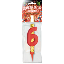 [SC32506] 12 FONTAINE ANNIVERSAIRE 120mm ''6'' EN SACHET