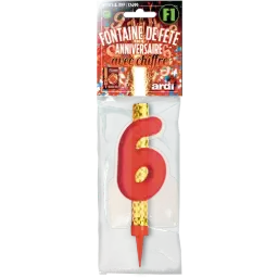 12 FONTAINE ANNIVERSAIRE 120mm ''6'' EN SACHET