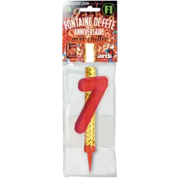 12 FONTAINE ANNIVERSAIRE 120mm ''7'' EN SACHET