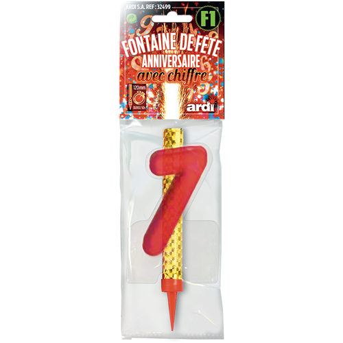 [SC32507] 12 FONTAINE ANNIVERSAIRE 120mm ''7'' EN SACHET