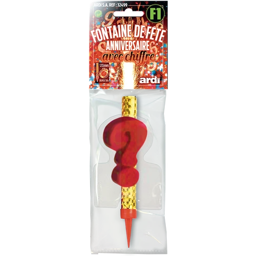 [SC32510] 12 FONTAINE ANNIVERSAIRE 120mm ''?'' EN SACHET