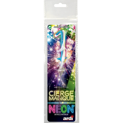 [SC25201] CIERGE MAGIQUE NÉON ASSORTI 1