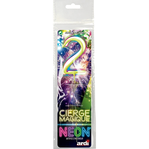 [SC25202] CIERGE MAGIQUE NÉON ASSORTI 2