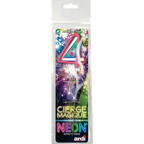 [SC25204] CIERGE MAGIQUE NÉON ASSORTI 4