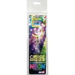 CIERGE MAGIQUE NÉON ASSORTI 5