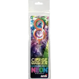 CIERGE MAGIQUE NÉON ASSORTI 8