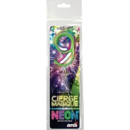 CIERGE MAGIQUE NÉON ASSORTI 9