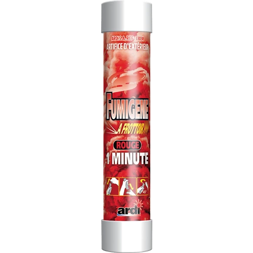 [33038] TUBE FUMIGÈNE À FROTTOIR 1MN ROUGE