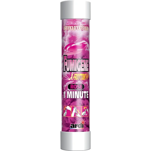[33092] TUBE FUMIGÈNE À FROTTOIR 1MN ROSE