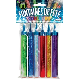 FONTAINES DE FÊTE 95MM DE COULEURS ASSORTIES