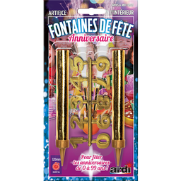 [32027] FONTAINES DE FÊTE 120MM ANNIVERSAIRE ET CLIPS CHIFFRES