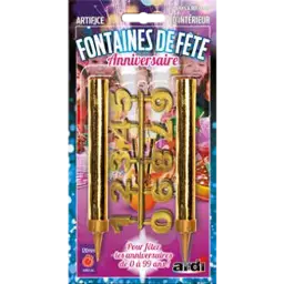 FONTAINES DE FÊTE 120MM ANNIVERSAIRE ET CLIPS CHIFFRES