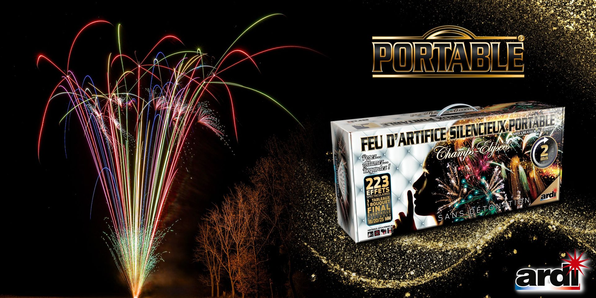 FEU D'ARTIFICE SILENCIEUX PORTABLE®